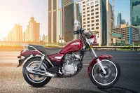 Chopper Ronad vinho na rua com uma cidade ao fundo 16