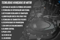 Imagem do motor da DK160 com 11 tecnologias listadas 6