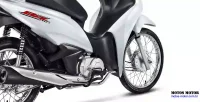 Detalhe Escapamento e Motor da Moto Honda Biz 110i Branca 24