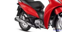 Detalhe Escapamento e Motor da Moto Honda Biz 110i Vermelha 35