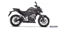 Lateral direita da moto Honda CB 300F Twister cinza modelo CBS 18