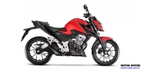 Lateral direita da moto Honda CB 300F Twister vermelha modelo ABS 14