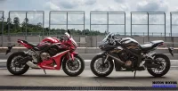 Honda CBR 650R Cinza Fosco Matt Crow e Honda CBR 650R Vermelho Victory Red 2