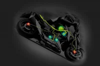 Imagem mostrando em ilustração o sistema de tração da GSX-S750 em fundo escuro 4