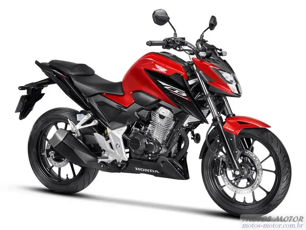 Honda CB 300F Twister 2025: Naked vermelha, 24,5/24,7cv, 25,6/26,2N.m, ABS/CBS, estilo moderno