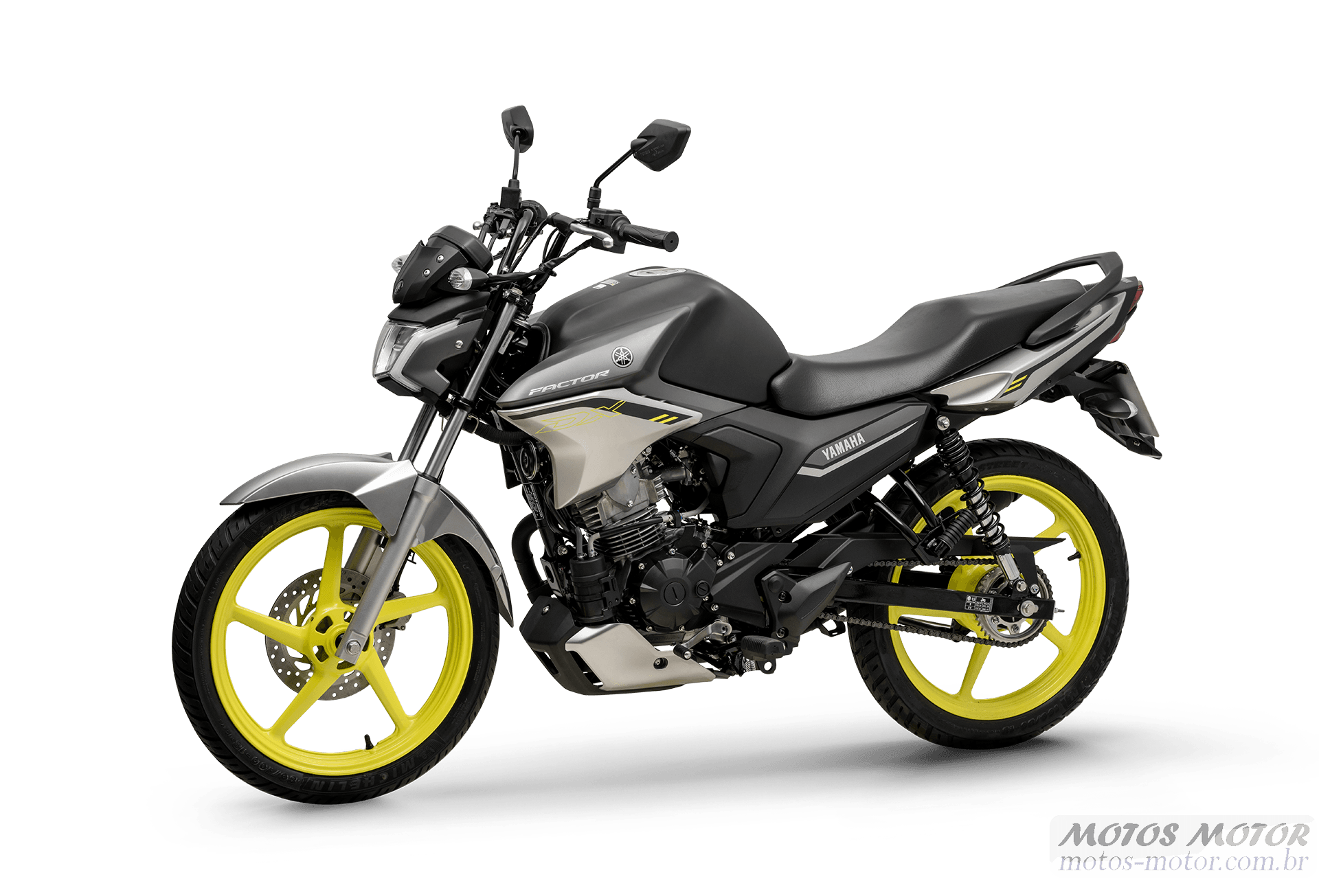 Yamaha Factor 150 2025: street, moderna, rodas amarelas, painel Blackout, motor 150cc Blueflex