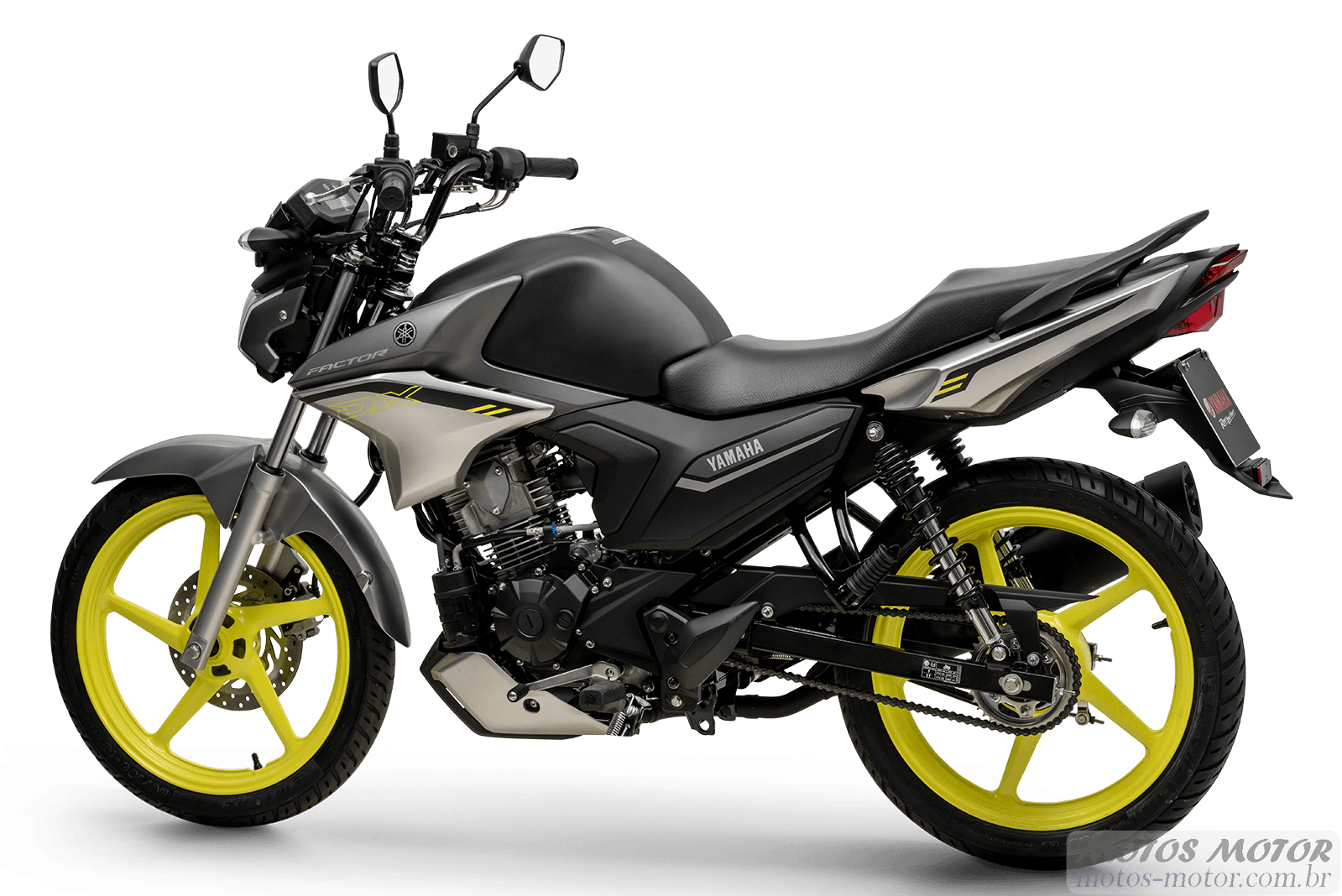 Yamaha Factor 150 2025: street, cinza/amarelo, 12cv, 1,3kgf.m, painel blackout, LED, UBS