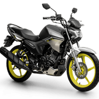 Yamaha Factor 150 2025: Street, moderna, cinza/preto, rodas amarelas, 12cv, painel Blackout