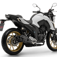 Yamaha Fazer FZ25 2025: Naked branca, rodas douradas, 21,3cv, Y-Connect, painel LCD