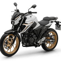 Yamaha Fazer FZ25 2025: Branca, rodas douradas, 21,3cv, painel LCD, Y-Connect