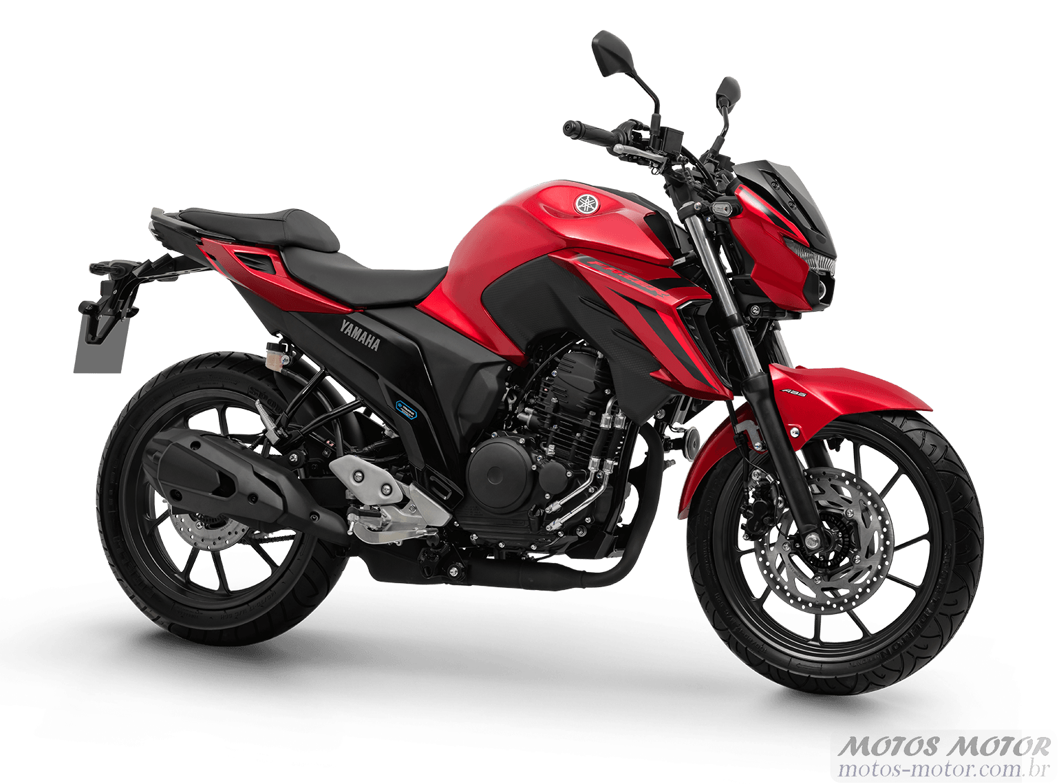 Yamaha Fazer FZ25 2025: Vermelha, naked, 21,3cv, 2,1kgf.m, painel LCD, Y-Connect