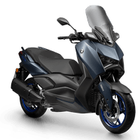 Yamaha XMAX 250 2025: Maxiscooter azul fosco, 250cc, painel TFT, GPS Garmin, design moderno