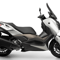 Yamaha XMAX 250 2025: Maxiscooter cinza, design moderno, painel TFT, 22.8cv, 2.5kgf.m, 795mm altura assento